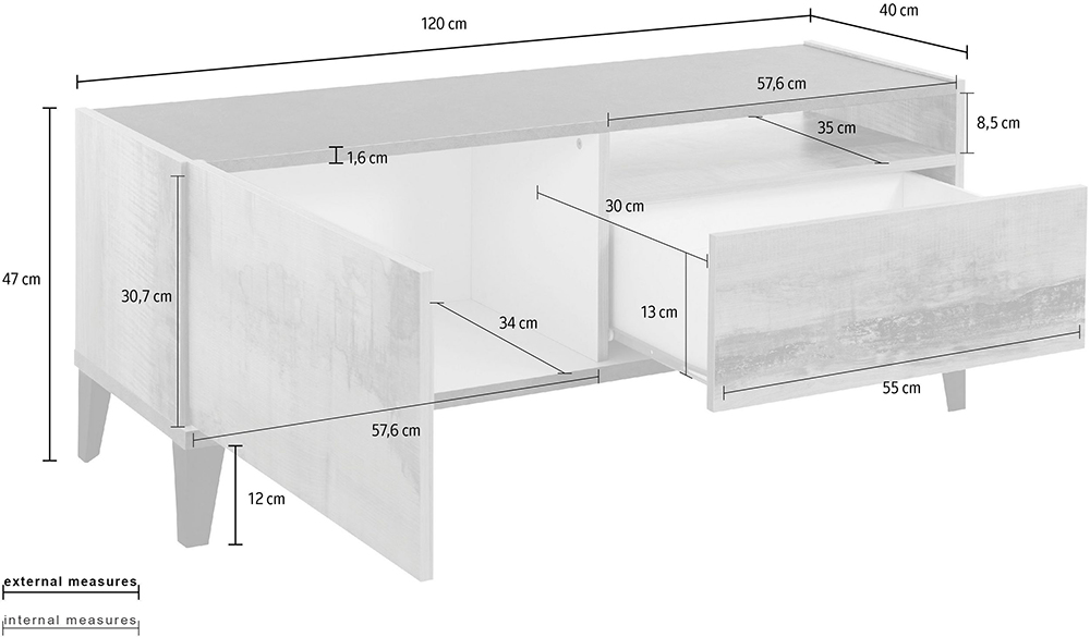 SUNRISE 120 cm TV stand - Web Furniture