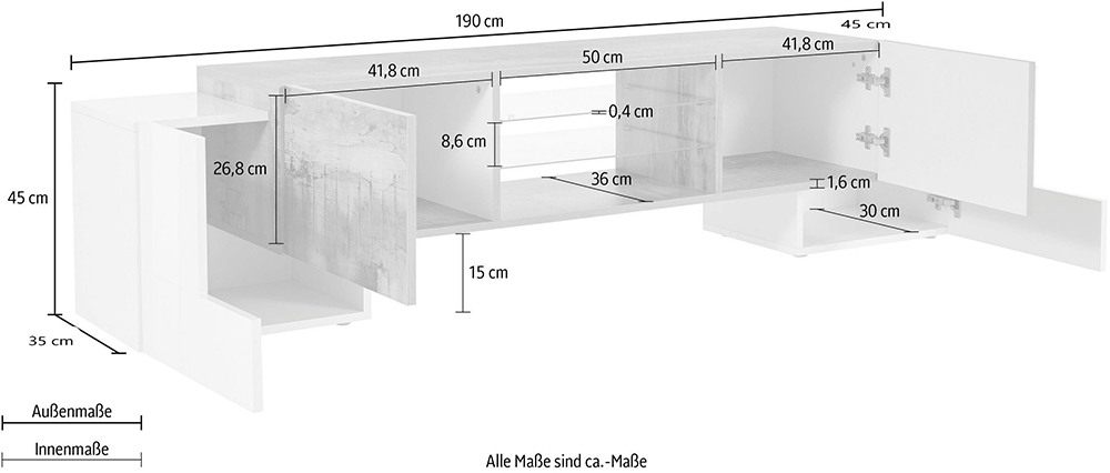 Porta tv PILLON 190 cm - Living - Web Furniture