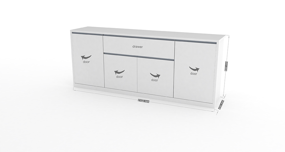 MITO sideboard with 4 doors and one large drawer - Web Furniture