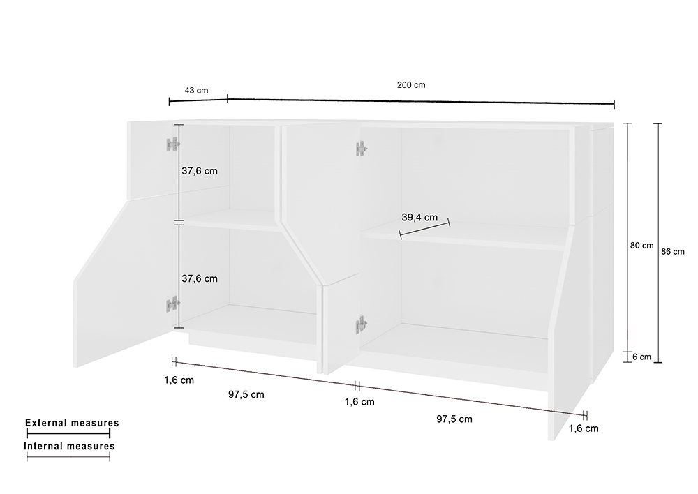 ALIEN 200 cm sideboard - Web Furniture